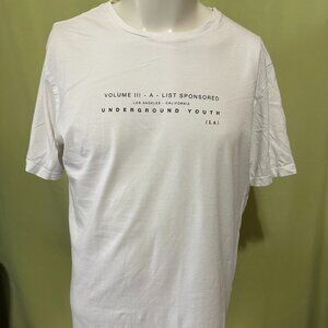Longline Volume III A List Los Angeles Underground Youth Men's White T Shirt Lar